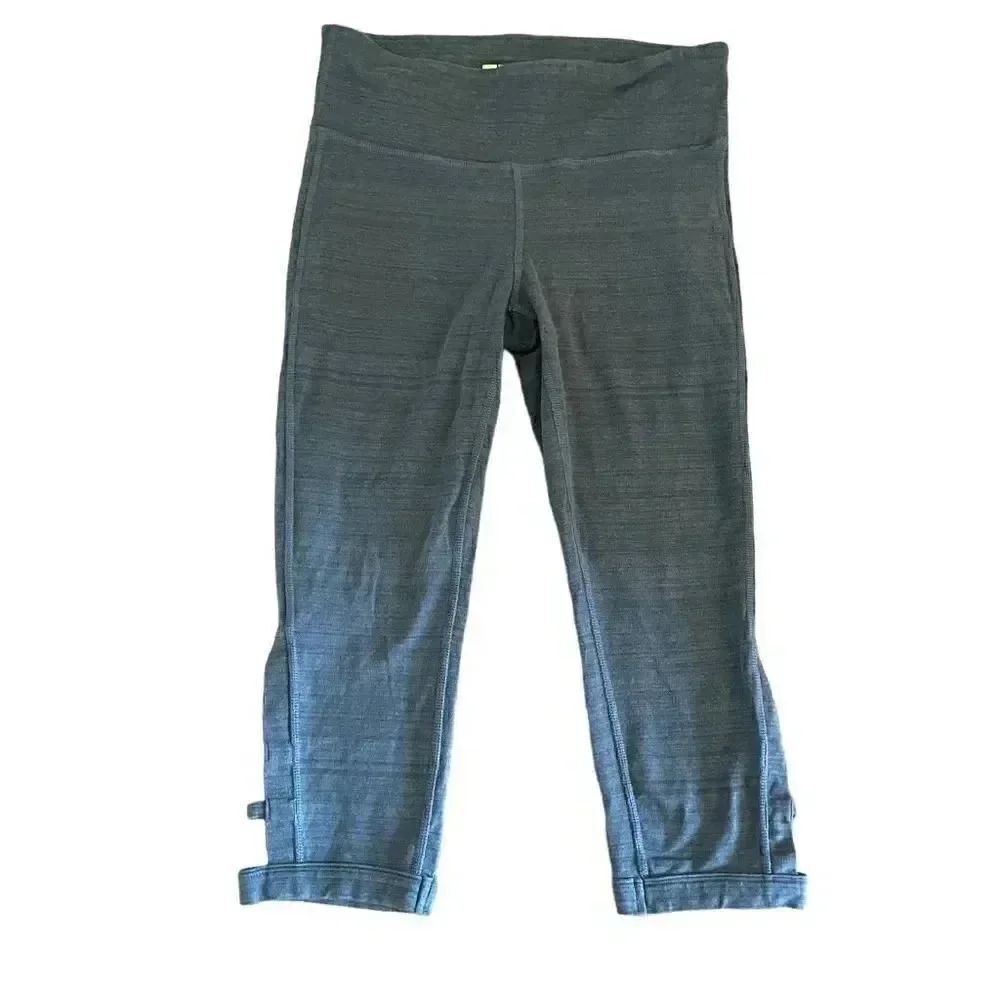 Xersion Fitted Cotton Blend Gray Mid Rise Capri Leggings Pants SZ M # 1145
